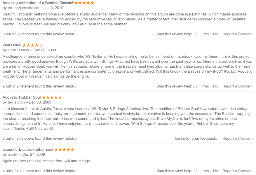 rubber soul itunes reviews